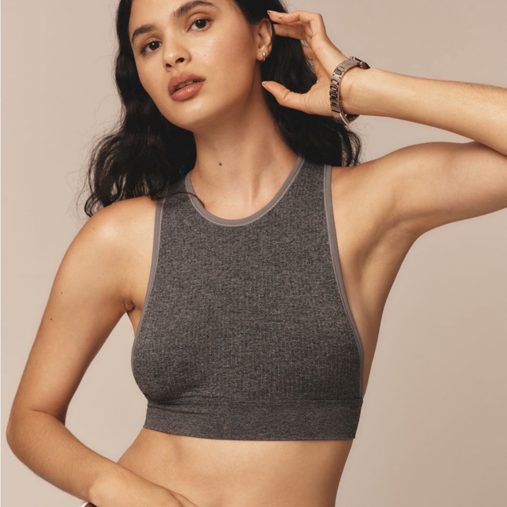 The Reegan Seamless Ribbed Cropped High-Neck Tank